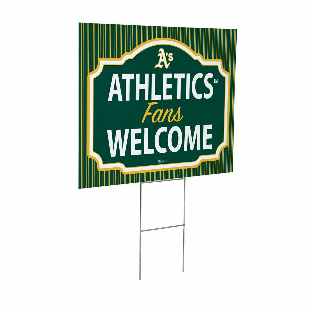 Athletics Coroplast Yard Sign, "Fans Welcome"