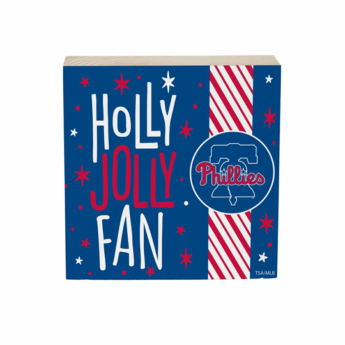 Philadelphia Phillies Block, Holiday, 6x6
