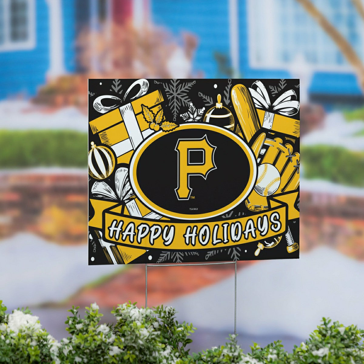 Pittsburgh Pirates Yard Sign, Holiday