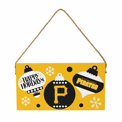 Pittsburgh Pirates Holiday Wood Wall Sign, 6x11