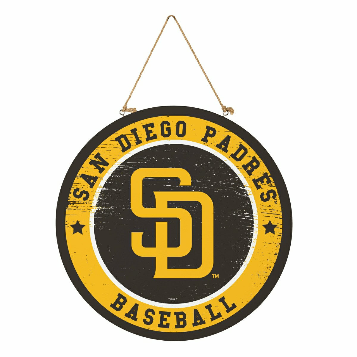 San Diego Padres Round Door Décor with Hanging Rope, 18x18
