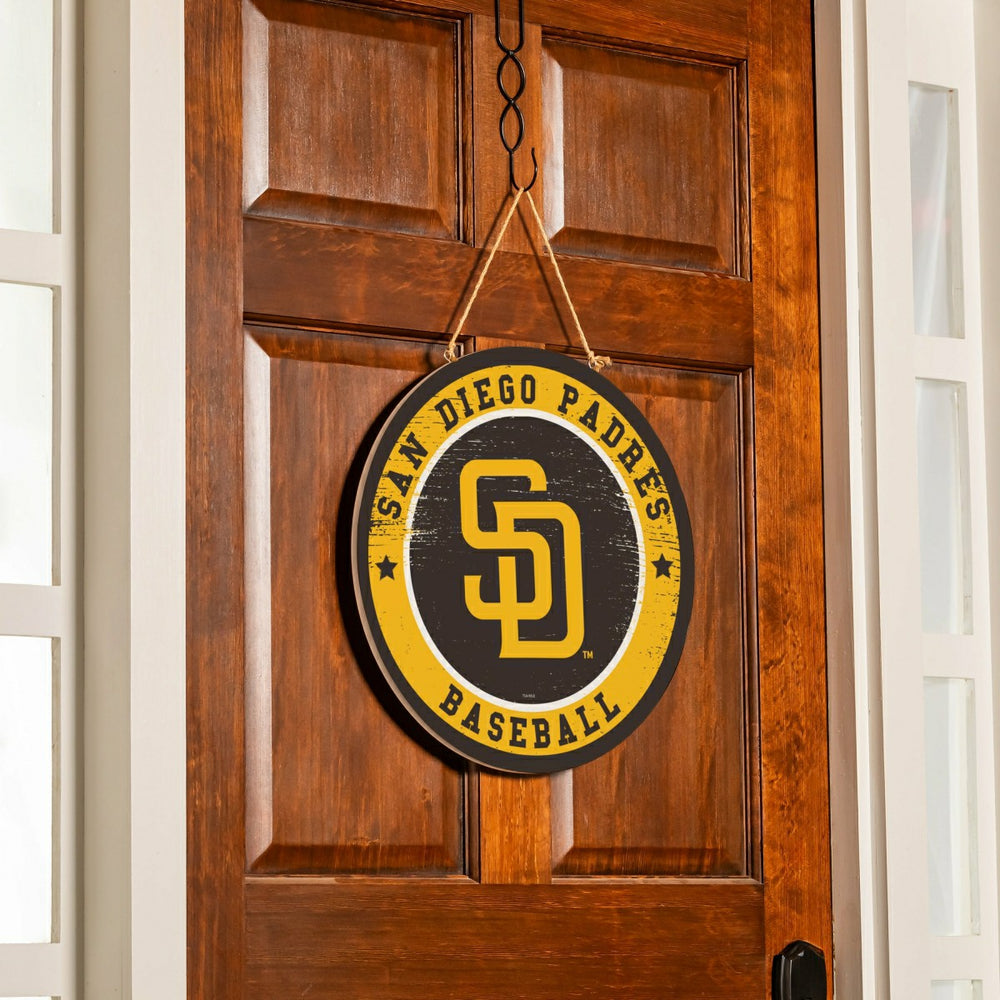 San Diego Padres Round Door Décor with Hanging Rope, 18x18