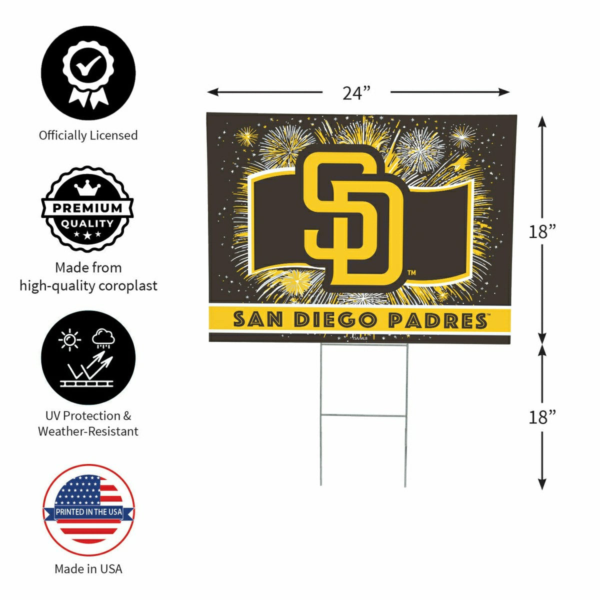 San Diego Padres Yard Sign, Patriotic