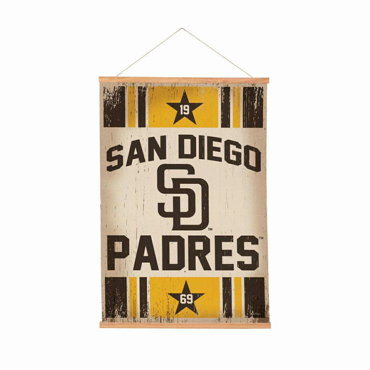 San Diego Padres, Canvas Wall Tapestry, Medium, 36x24