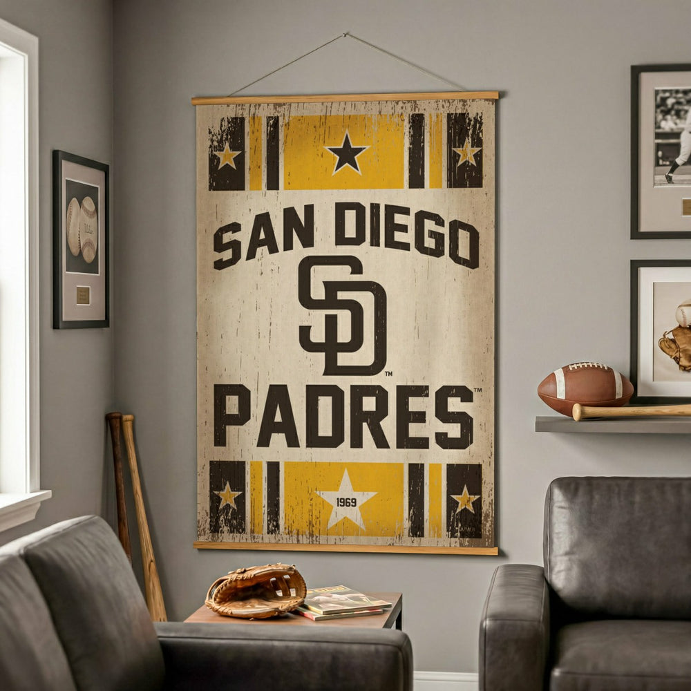 San Diego Padres, Canvas Wall Tapestry, Large, 54x36