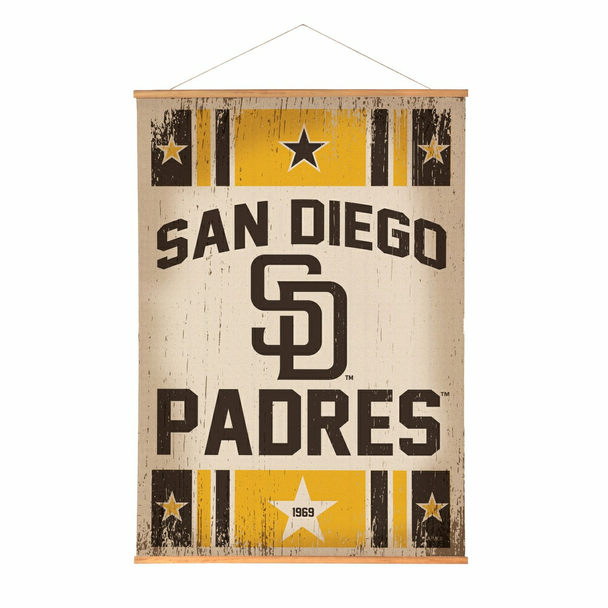 San Diego Padres, Canvas Wall Tapestry, Large, 54x36