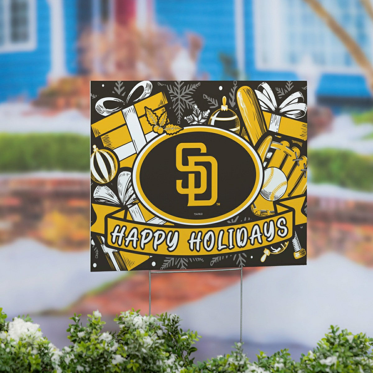 San Diego Padres Yard Sign, Holiday