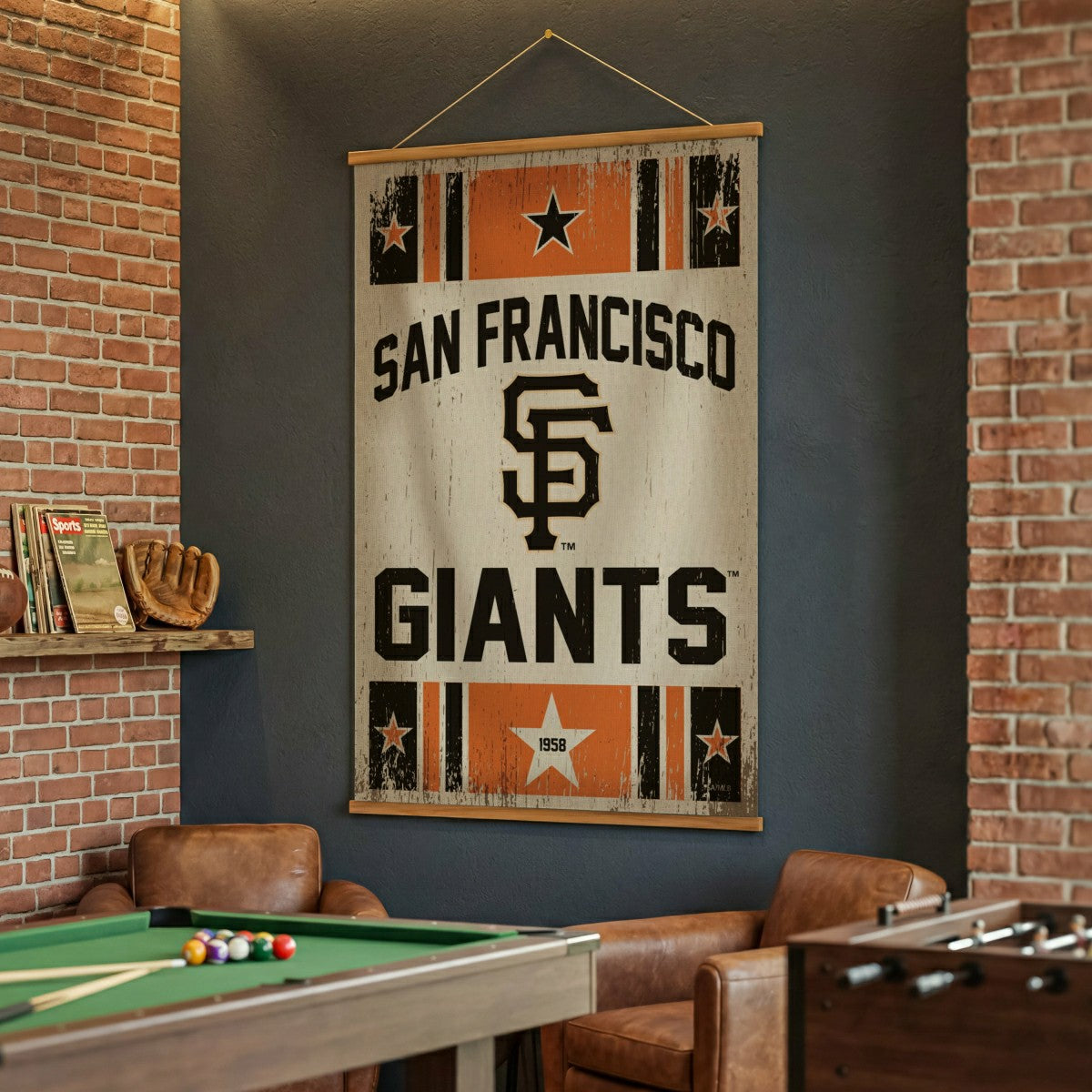 San Francisco Giants, Canvas Wall Tapestry, Large, 54x36