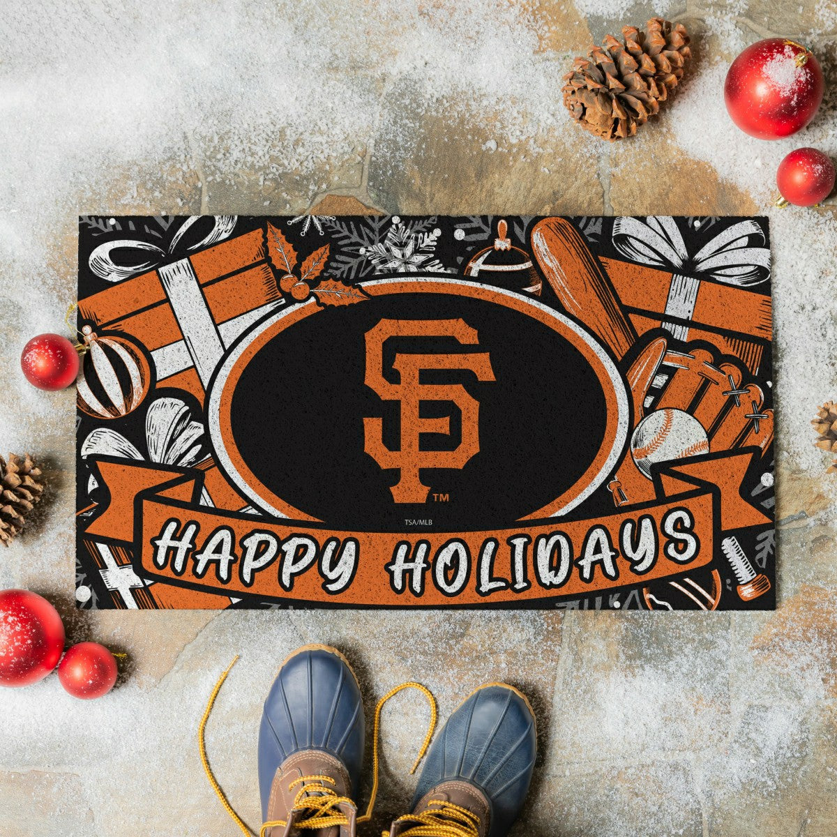 San Francisco Giants Holiday PVC Mat, 28"x16"
