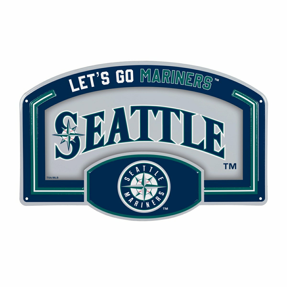 Seattle Mariners USA Embossed Steel Wall Sign, 11" x 17"