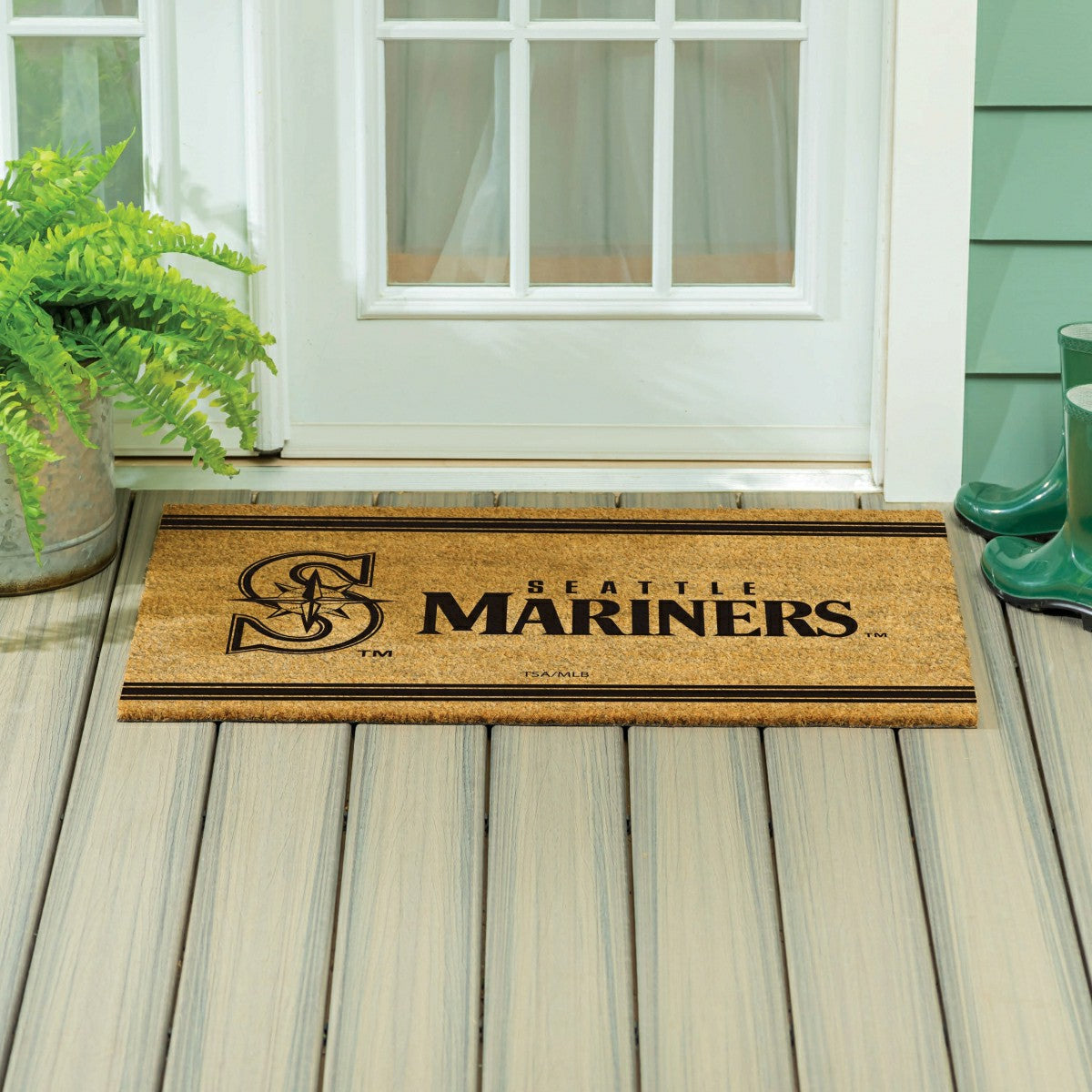 Seattle Mariners Large One Color Coir Mat, 36"x24"