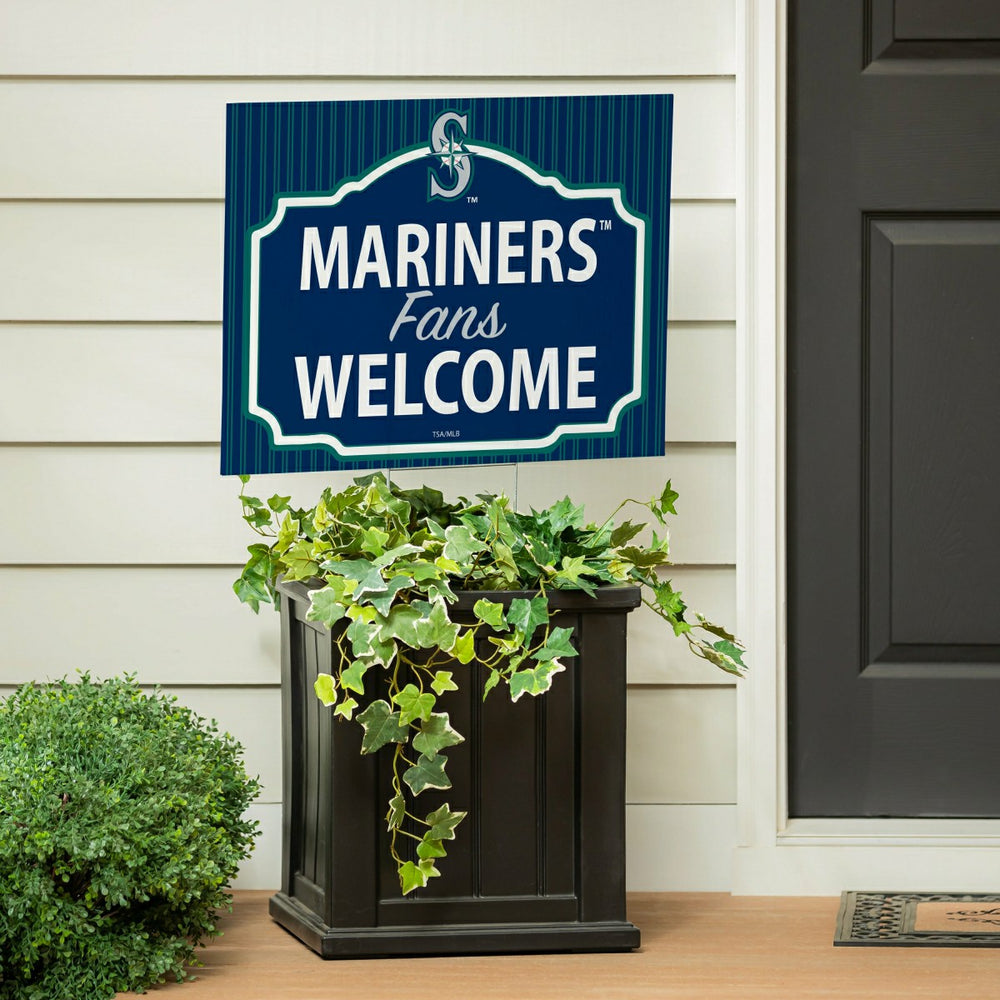 Seattle Mariners Coroplast Yard Sign, "Fans Welcome"