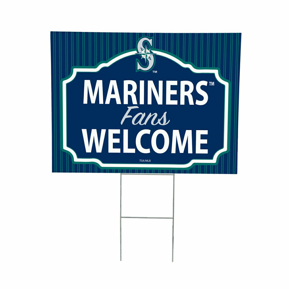 Seattle Mariners Coroplast Yard Sign, "Fans Welcome"