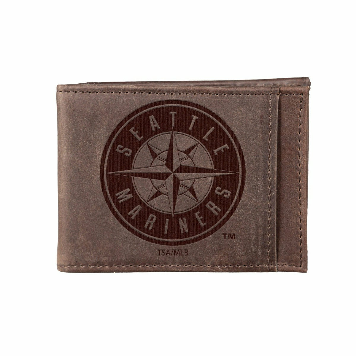 Seattle Mariners Front Pocket Wallet w/ RFID Blocking Brown
