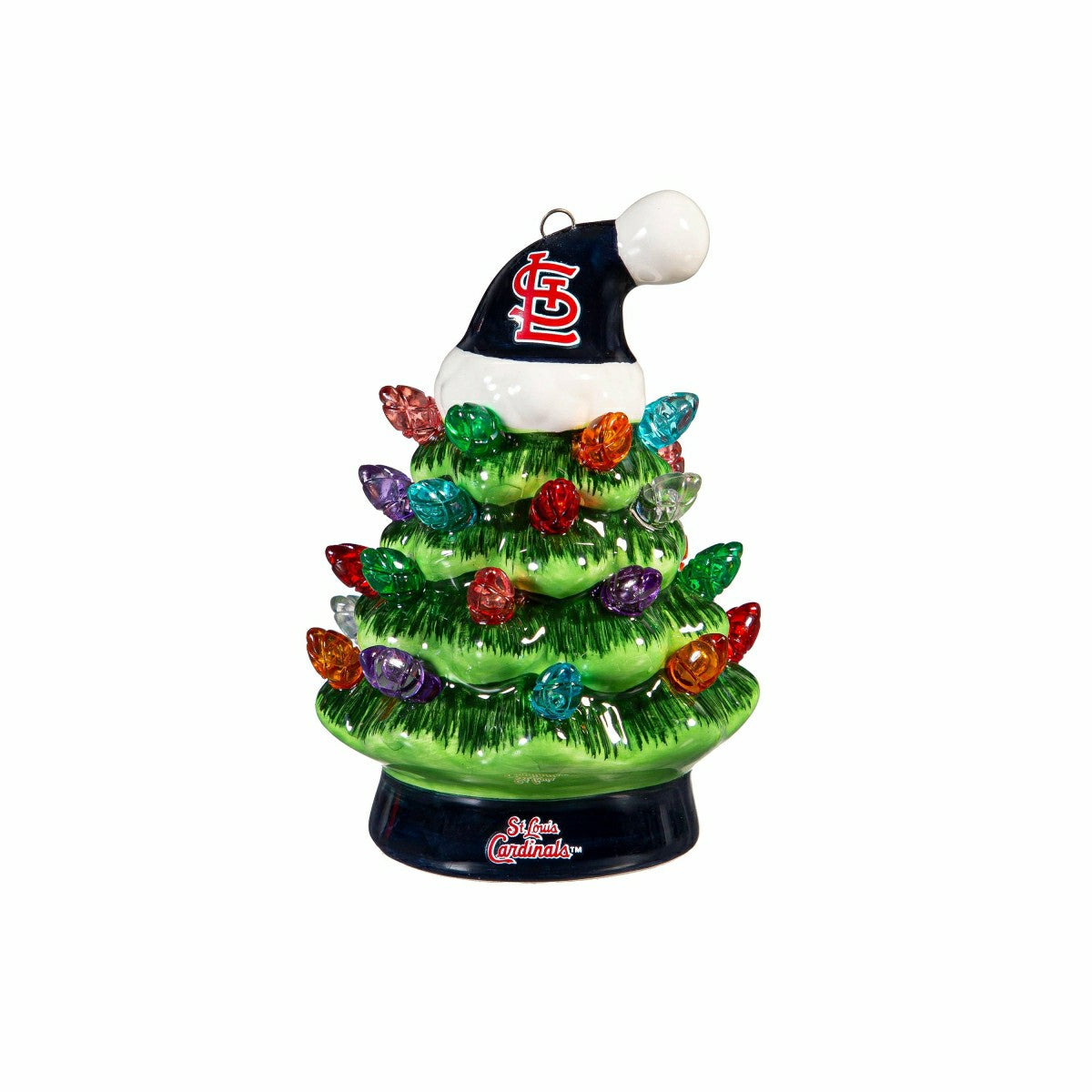 St Louis Cardinals 4" Mini LED Tabletop Christmas Tree, Set of 2