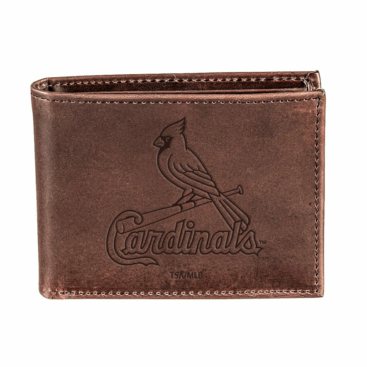St Louis Cardinals Bi-Fold Wallet Brown 100% Genuine Leather
