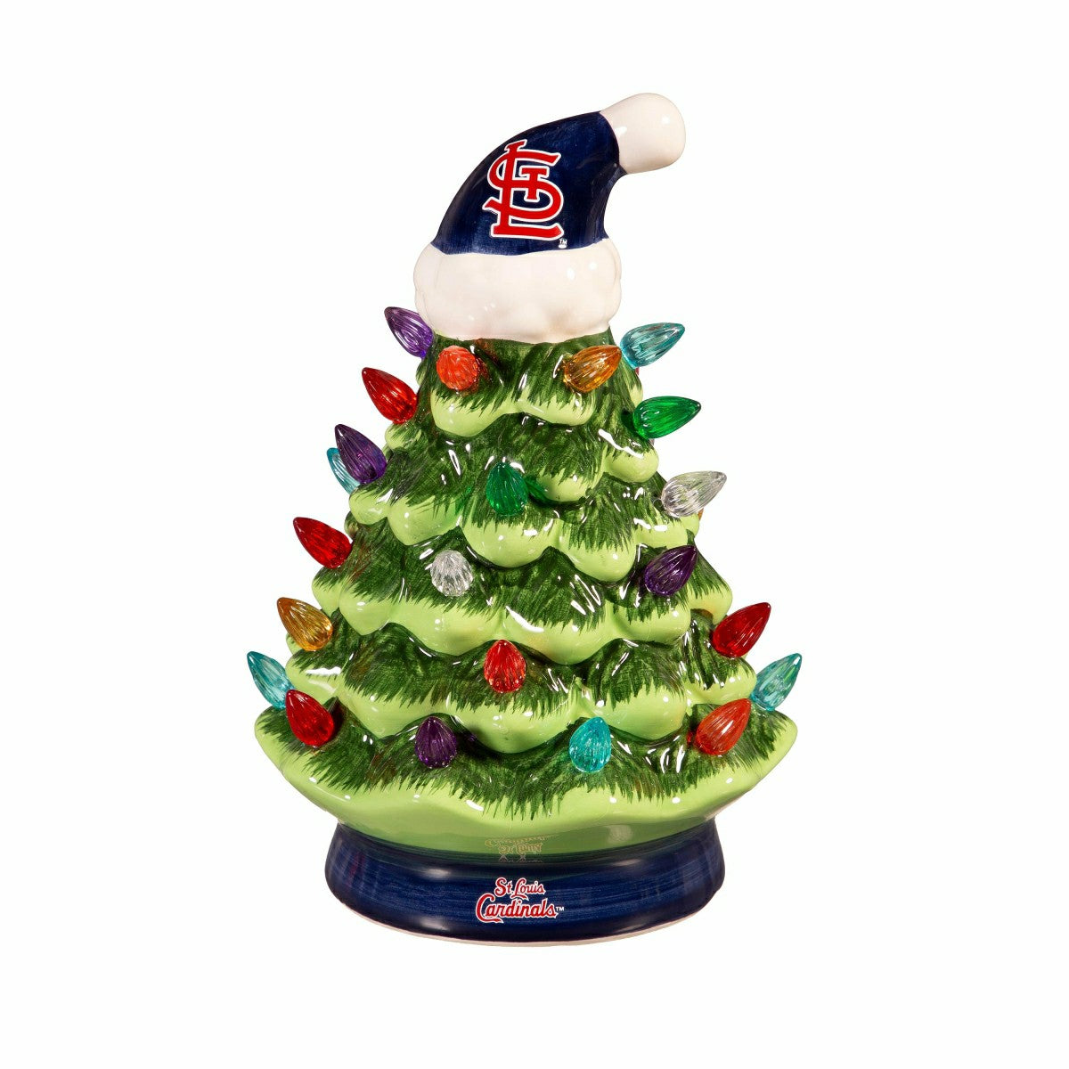 St Louis Cardinals 8" LED Ceramic Christmas Tree
