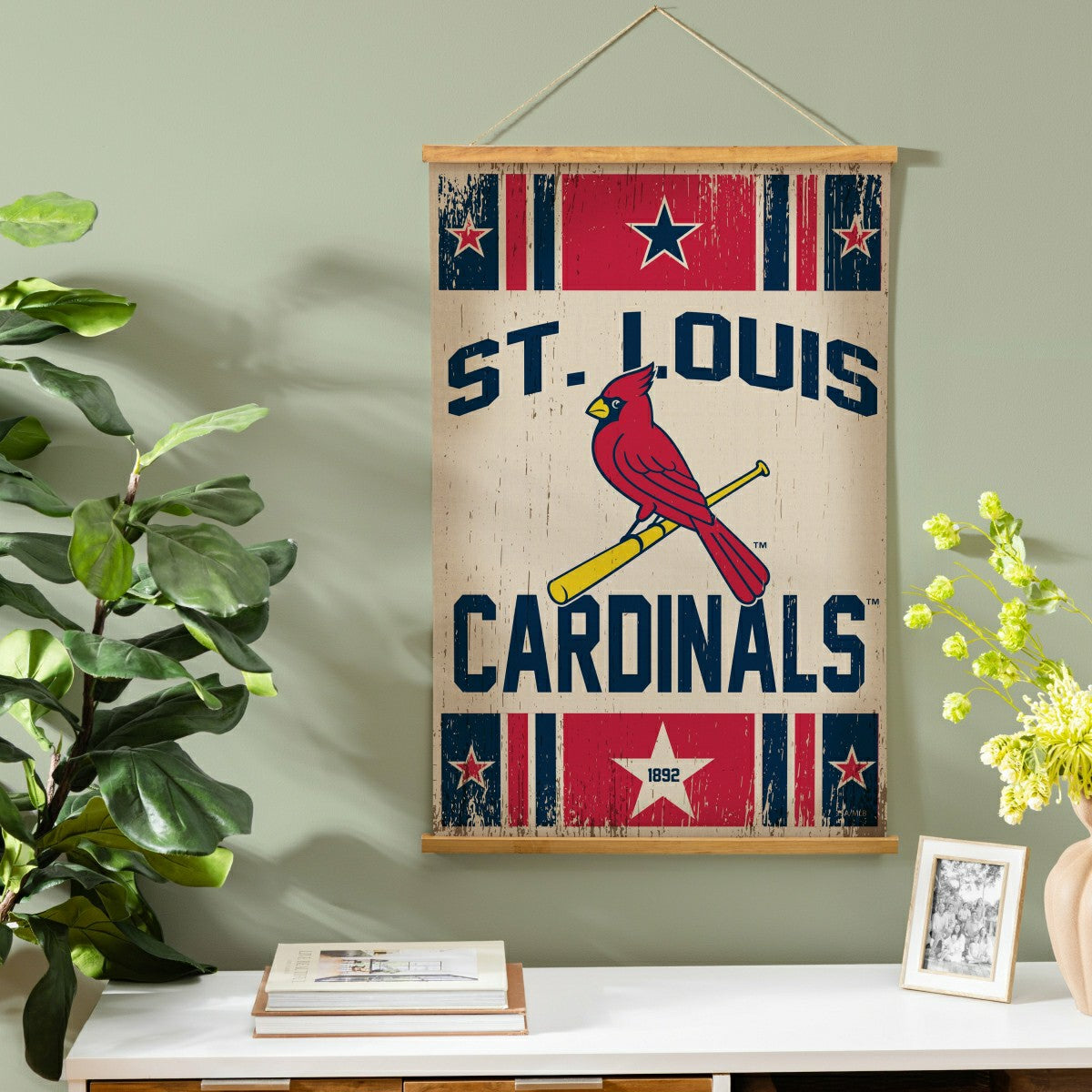 St Louis Cardinals, Canvas Wall Tapestry, Medium, 36x24