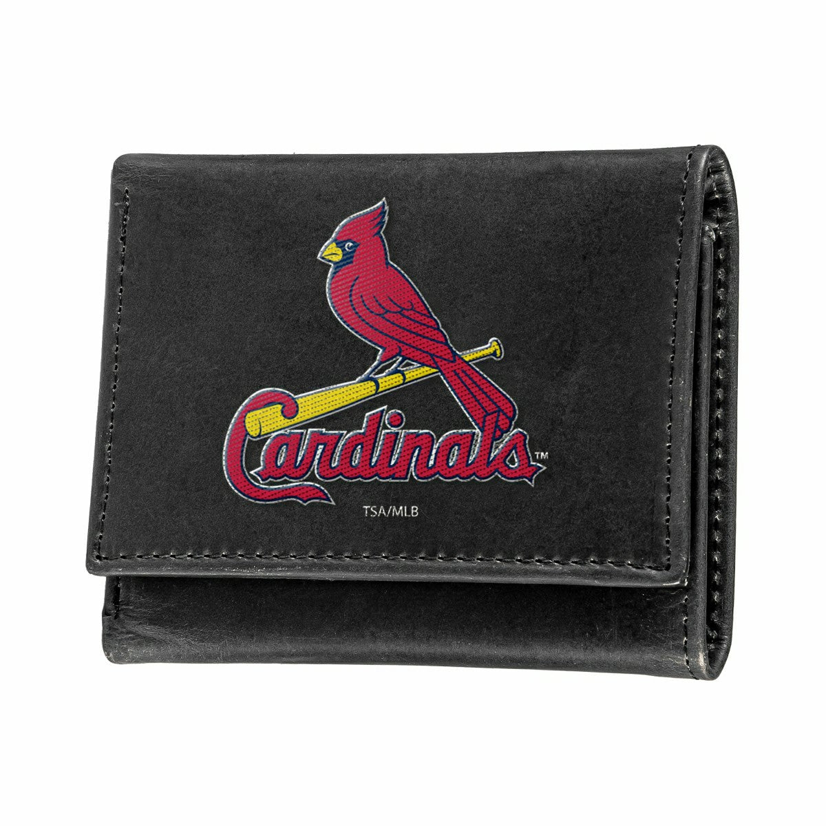 St Louis Cardinals Black Tri-Fold Embroidered Wallet w/ RFID Blocking
