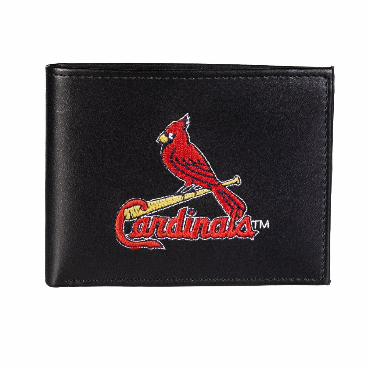 St Louis Cardinals Black Bi-Fold Embroidered Wallet w/ RFID Blocking