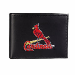 St Louis Cardinals Black Bi-Fold Embroidered Wallet w/ RFID Blocking