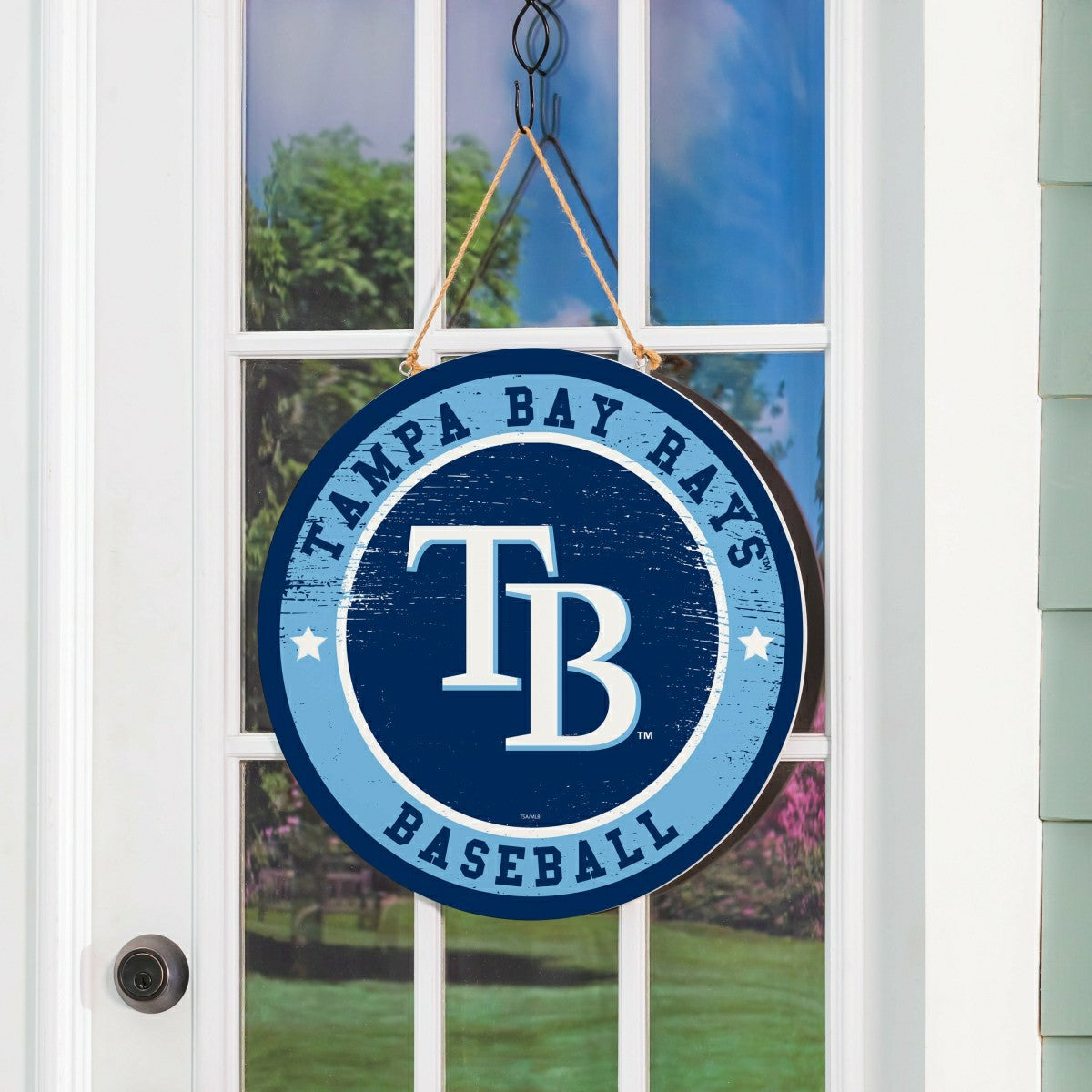 Tampa Bay Rays Round Door Décor with Hanging Rope, 18x18