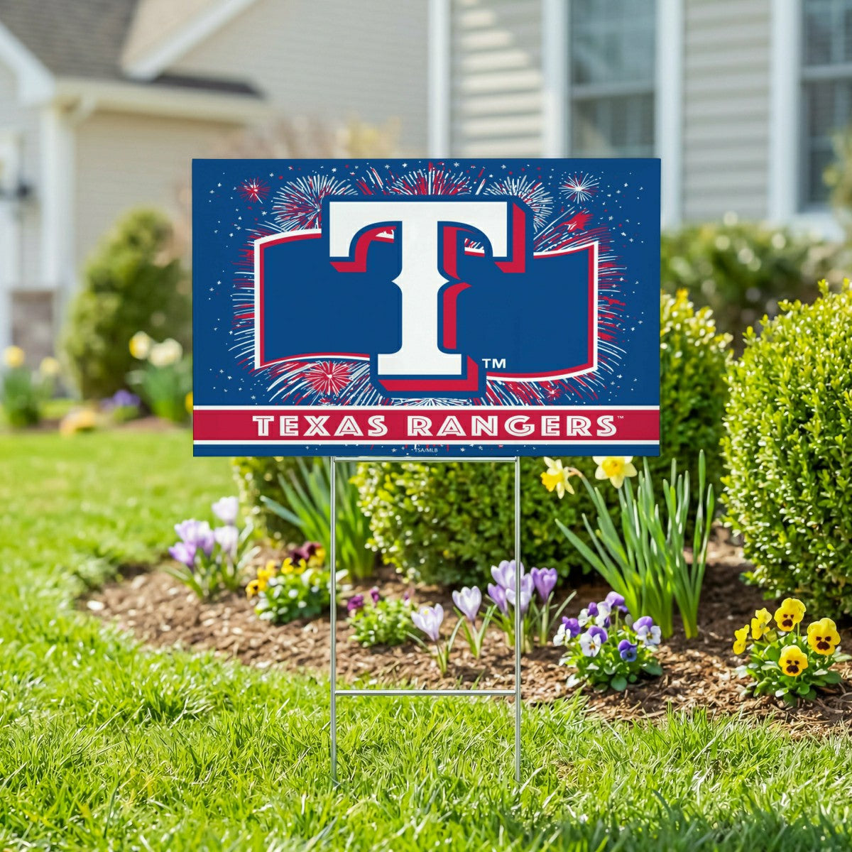 Texas Rangers Yard Sign, Patriotic