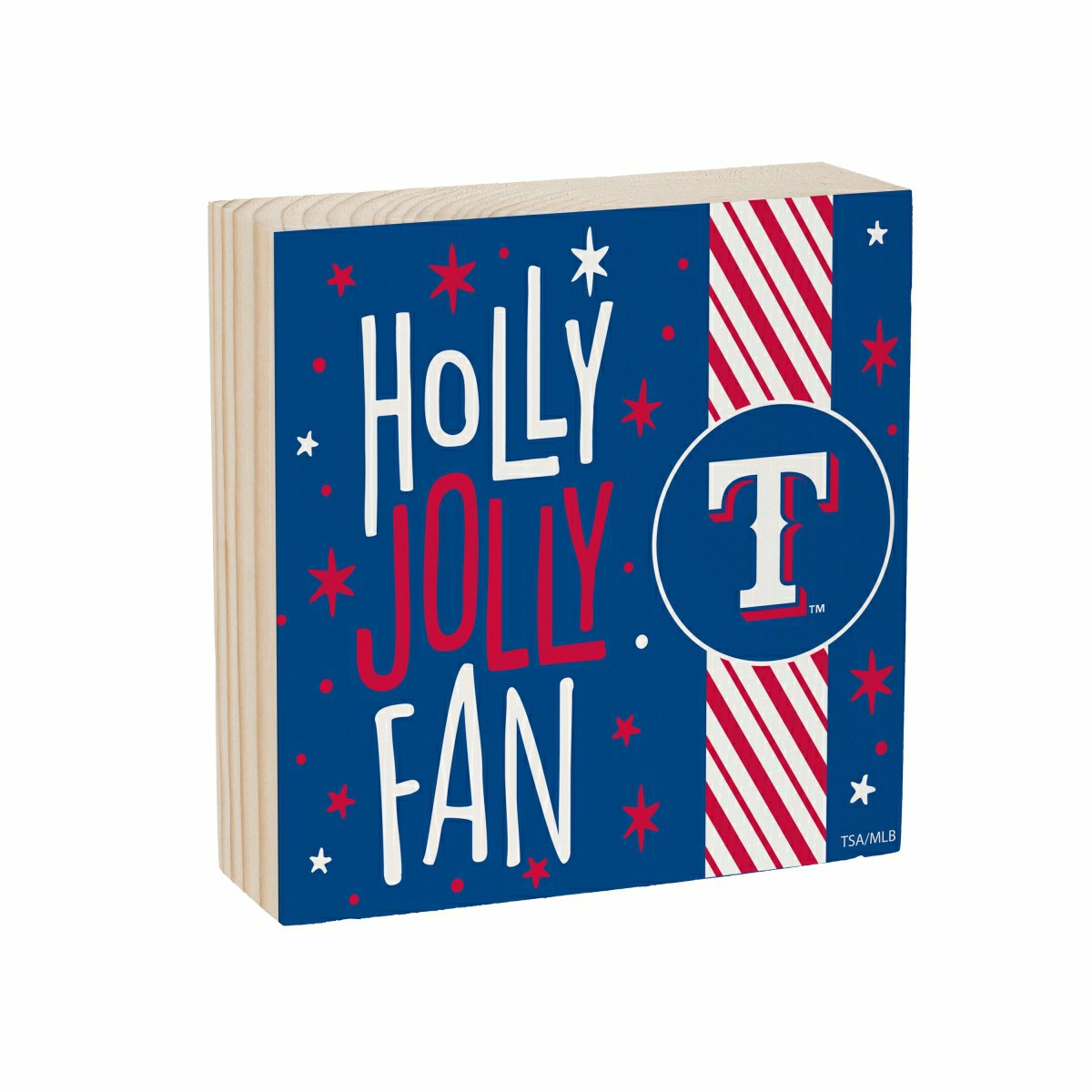 Texas Rangers Block, Holiday, 6x6