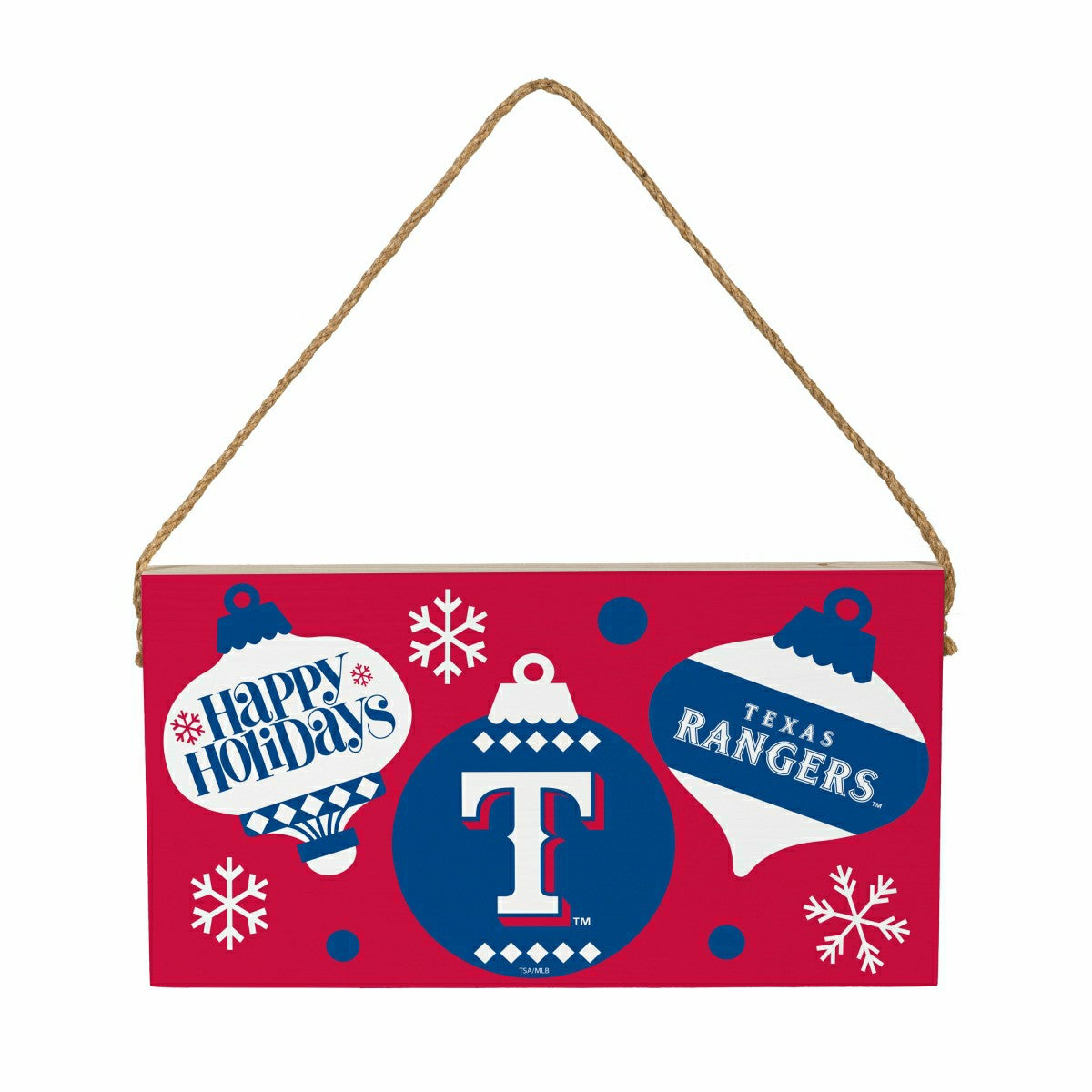 Texas Rangers Holiday Wood Wall Sign, 6x11