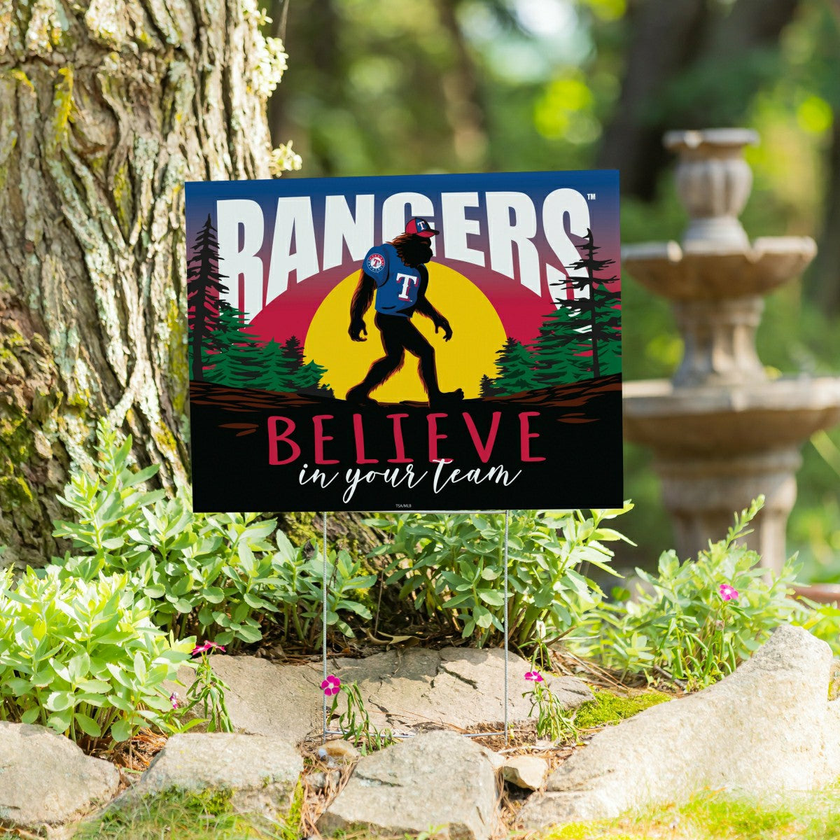 Texas Rangers Yard Sign, Bigfoot
