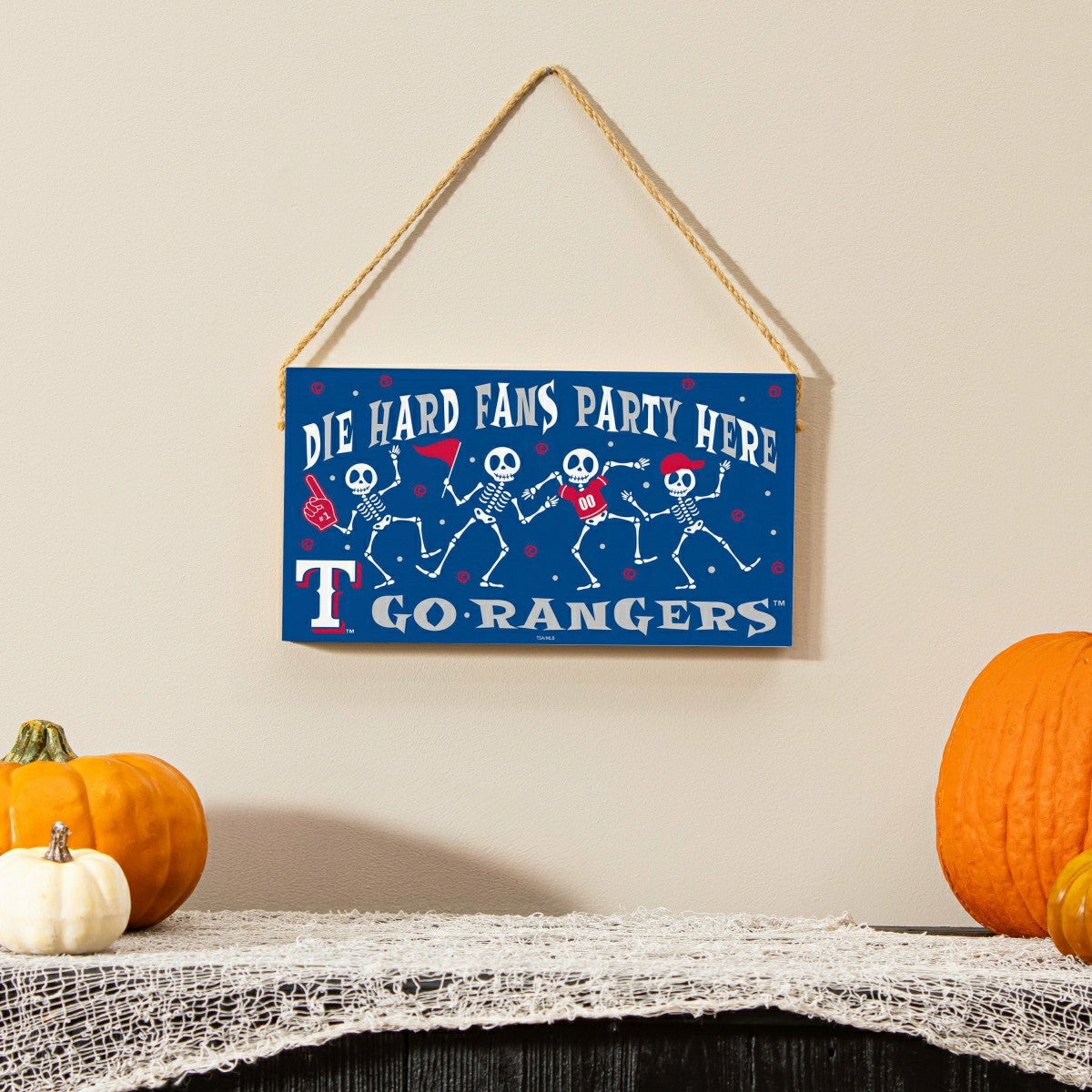 Texas Rangers Halloween Wood Wall Sign, 6x11