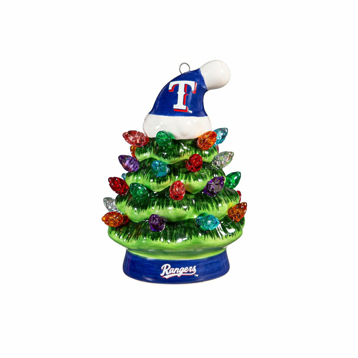 Texas Rangers 4" Mini LED Tabletop Christmas Tree, Set of 2