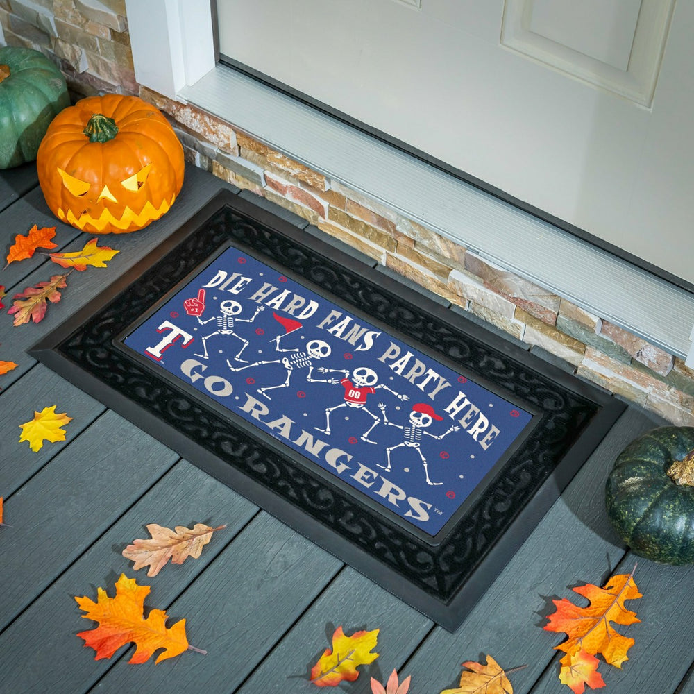 Texas Rangers Flocked Coir Halloween Sassafras Switch Mat, 22"x10"