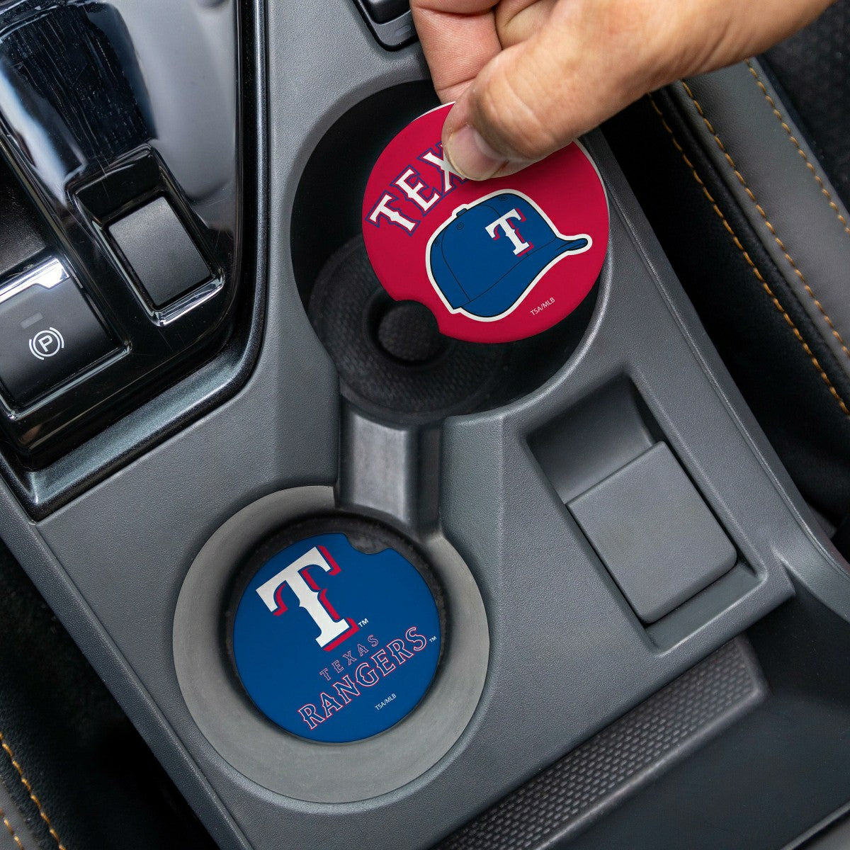 Texas Rangers Car Coaster Set, 2pc