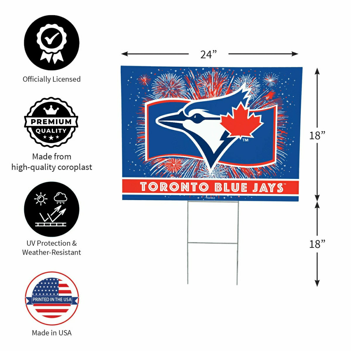 Toronto Blue Jays Yard Sign, Patriotic