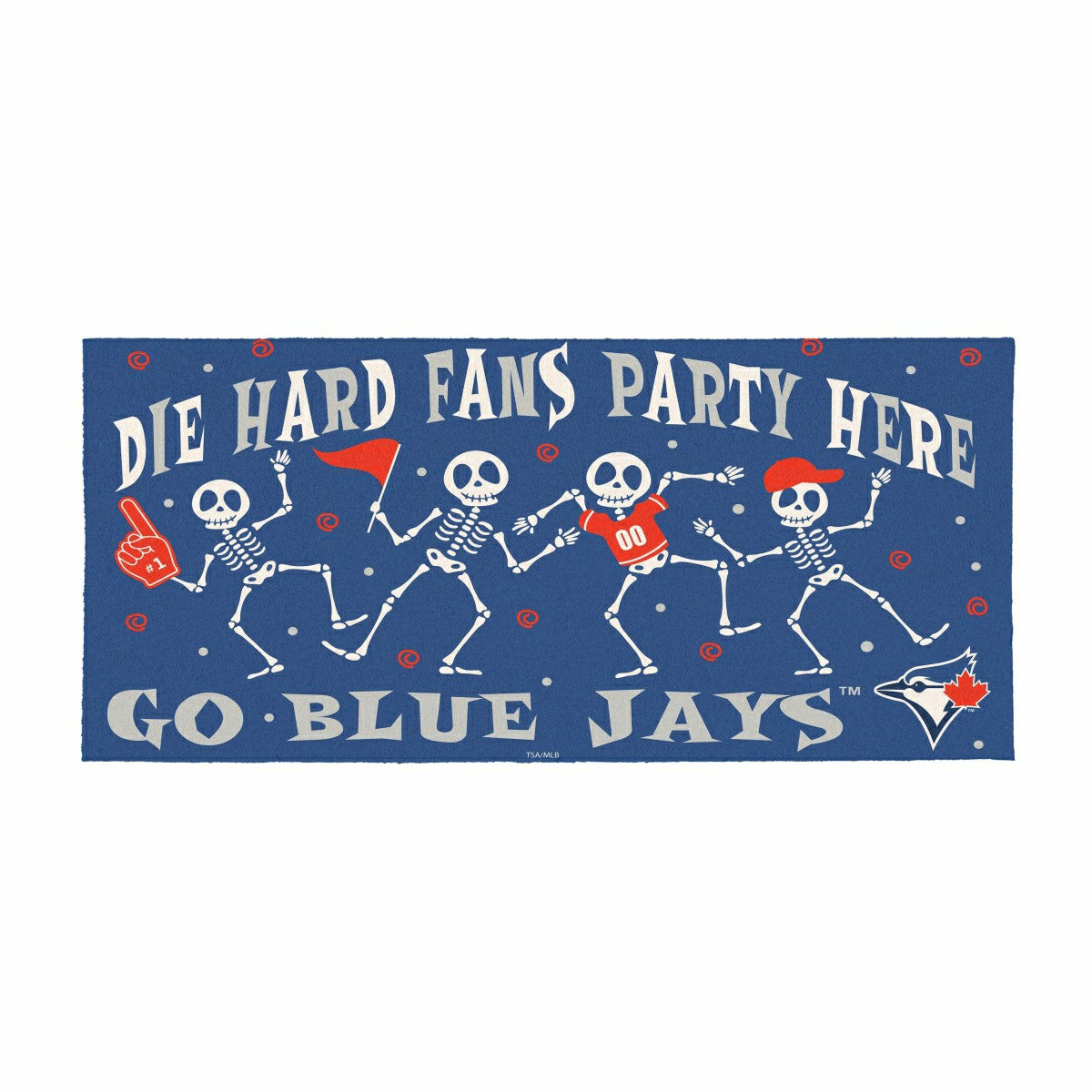 Toronto Blue Jays Flocked Coir Halloween Sassafras Switch Mat, 22"x10"