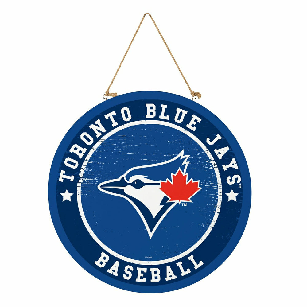 Toronto Blue Jays Round Door Décor with Hanging Rope, 18x18