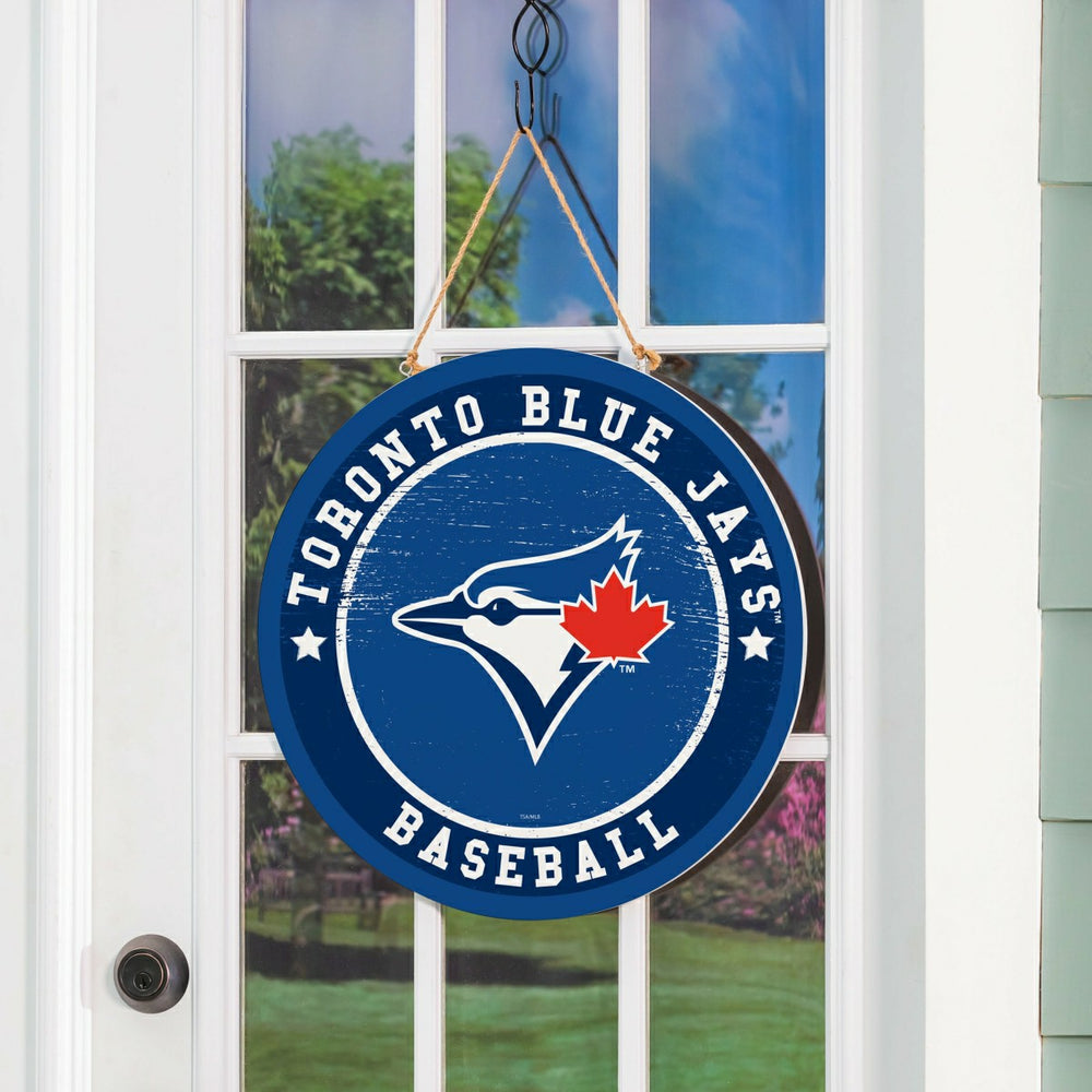 Toronto Blue Jays Round Door Décor with Hanging Rope, 18x18