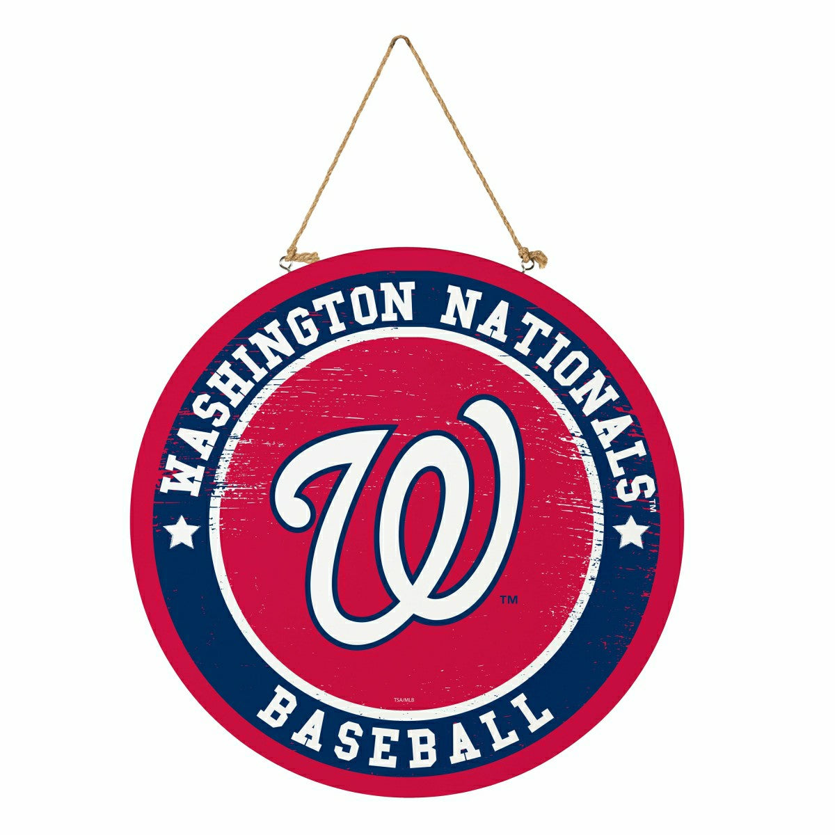 Washington Nationals Round Door Décor with Hanging Rope, 18x18