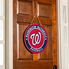 Washington Nationals Round Door Décor with Hanging Rope, 18x18