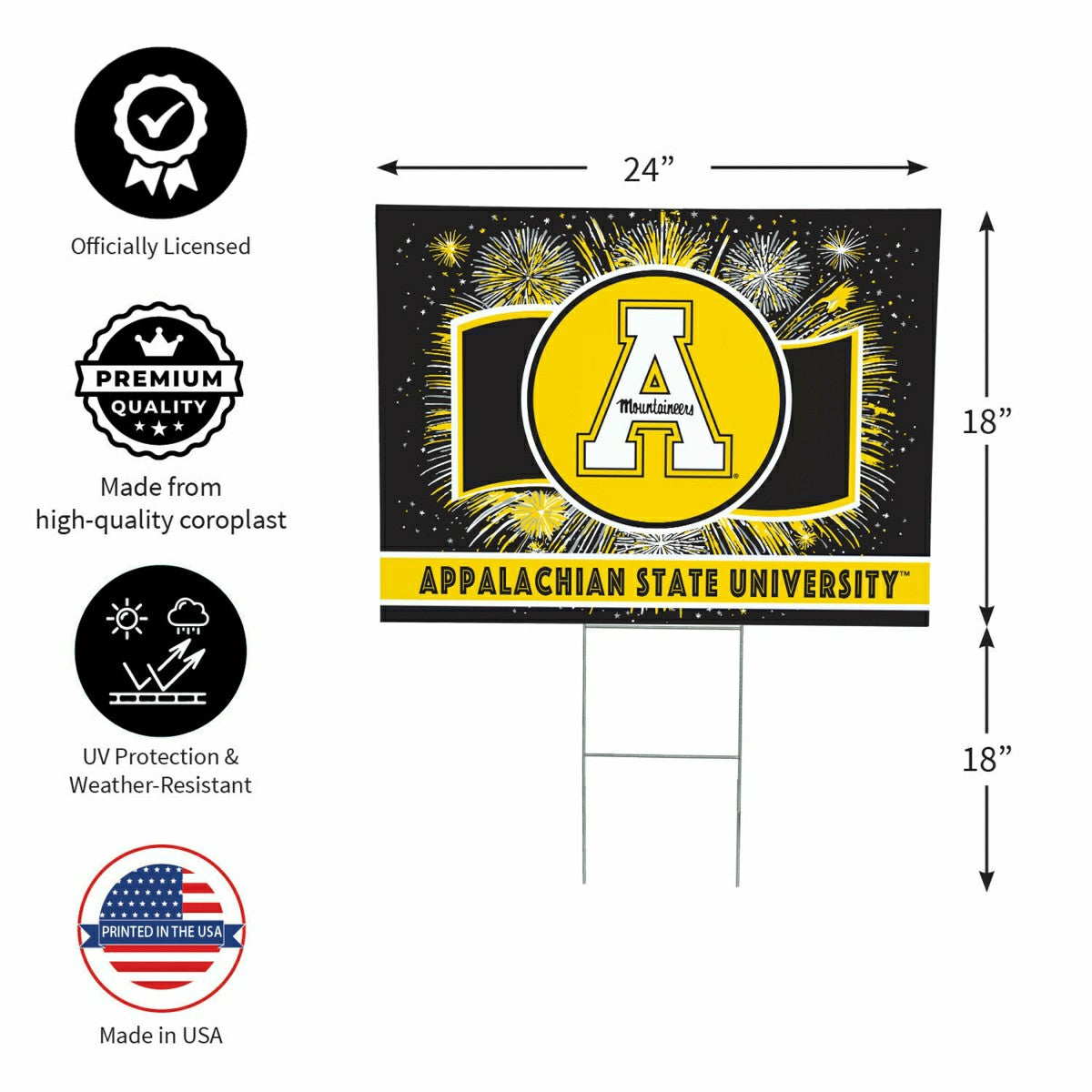 Appalachian State University Yard Sign, Patriotic