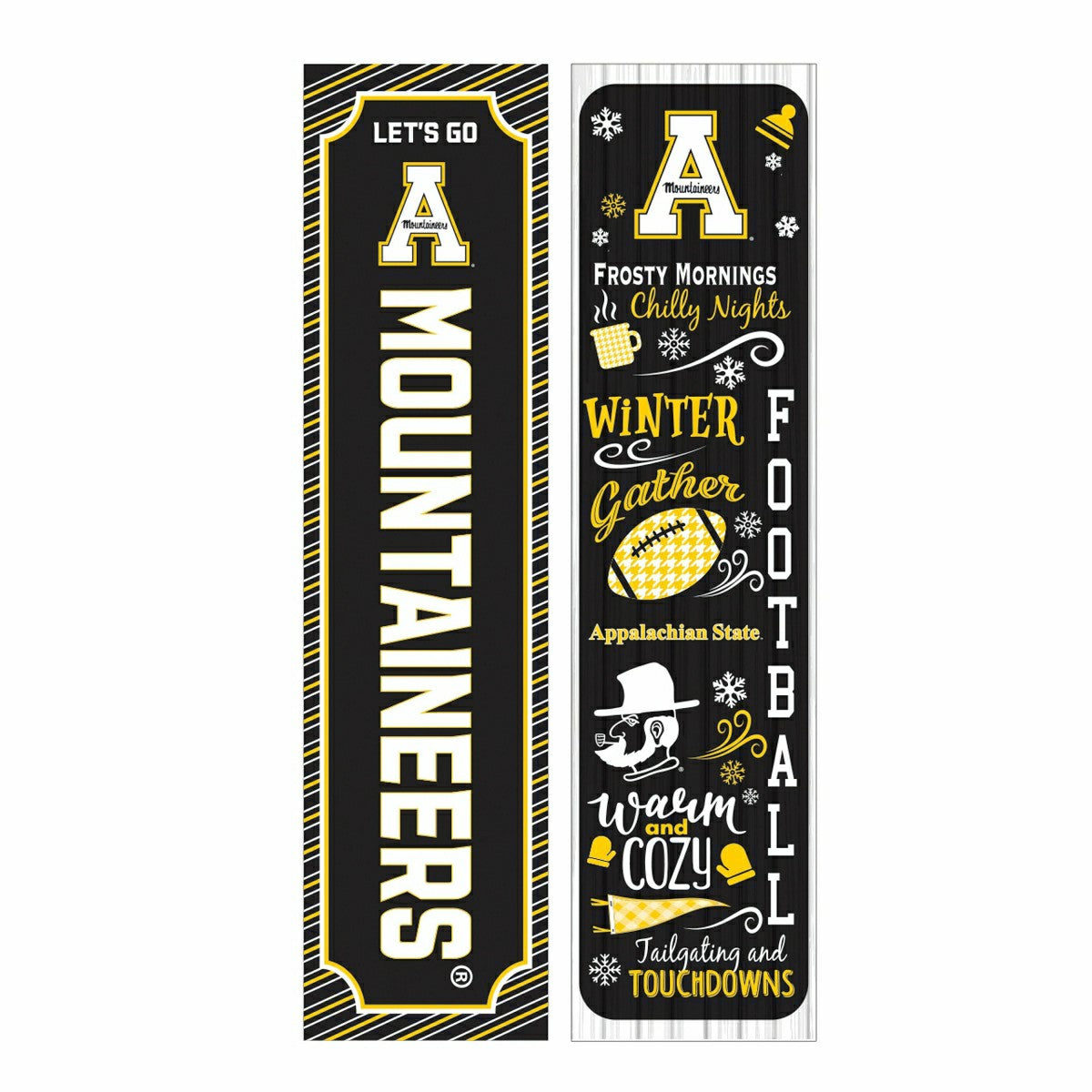 46" Double Sided Leaner, Appalachian State University, Winter Seasonal