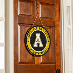 Appalachian State University Round Door Décor with Hanging Rope, 18x18