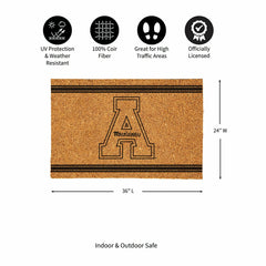 Appalachian State University Large One Color Coir Mat, 36"x24"
