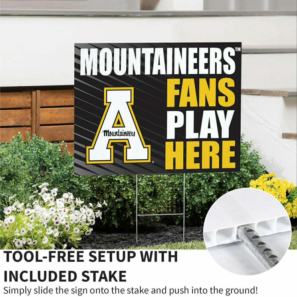 Appalachian State University Coroplast Yard Sign "Fans Play Here"