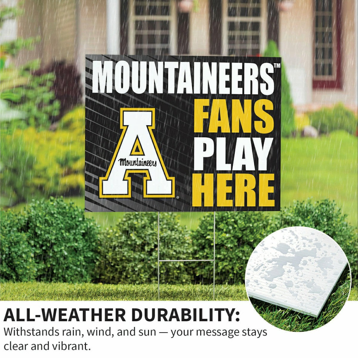 Appalachian State University Coroplast Yard Sign "Fans Play Here"