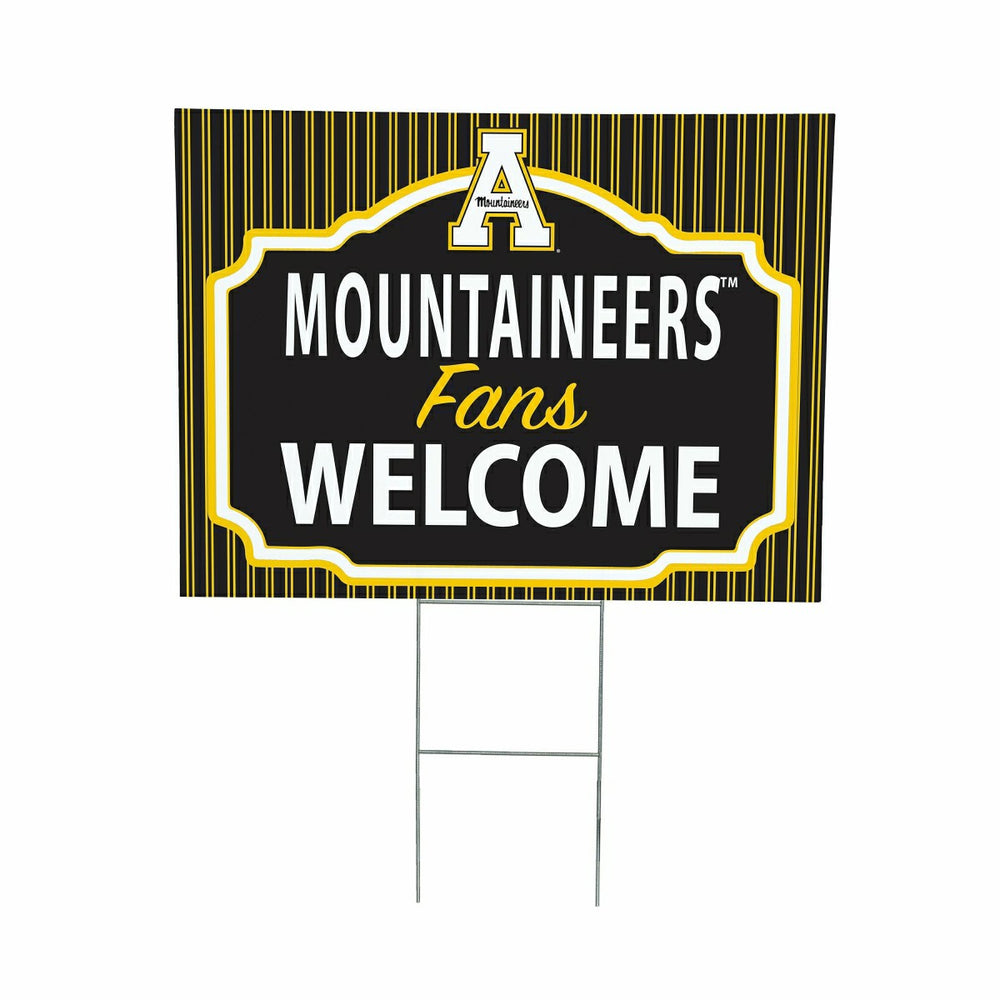 Appalachian State University Coroplast Yard Sign, "Fans Welcome"
