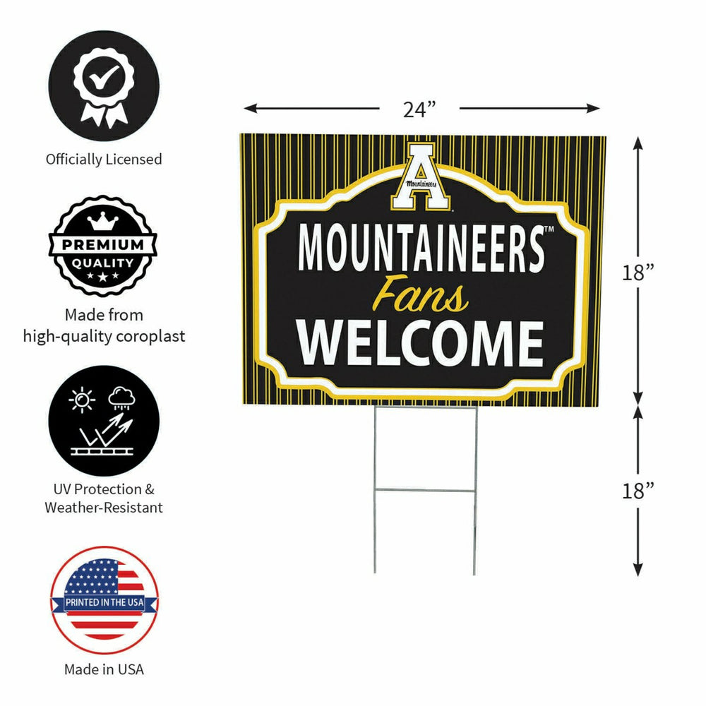 Appalachian State University Coroplast Yard Sign, "Fans Welcome"