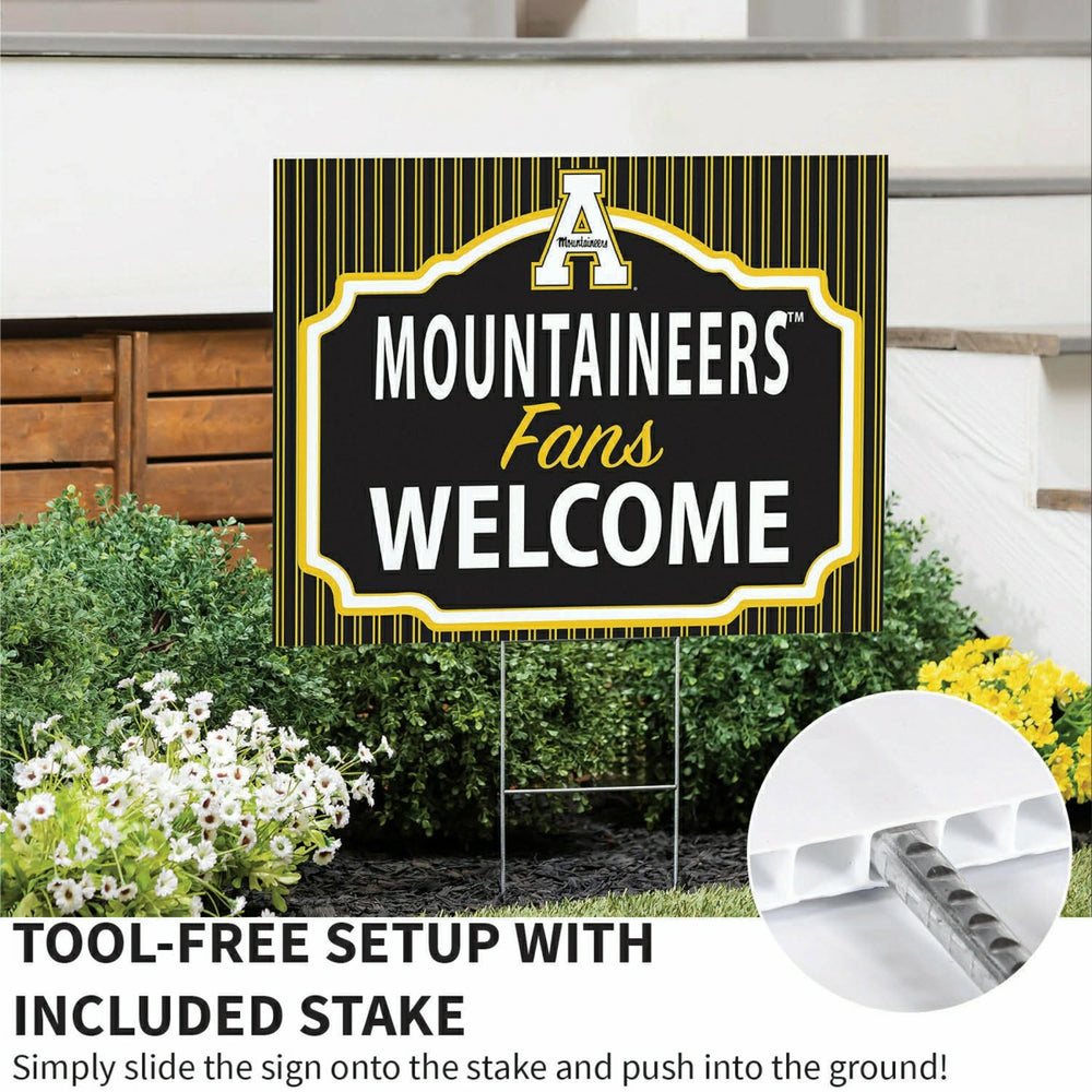 Appalachian State University Coroplast Yard Sign, "Fans Welcome"