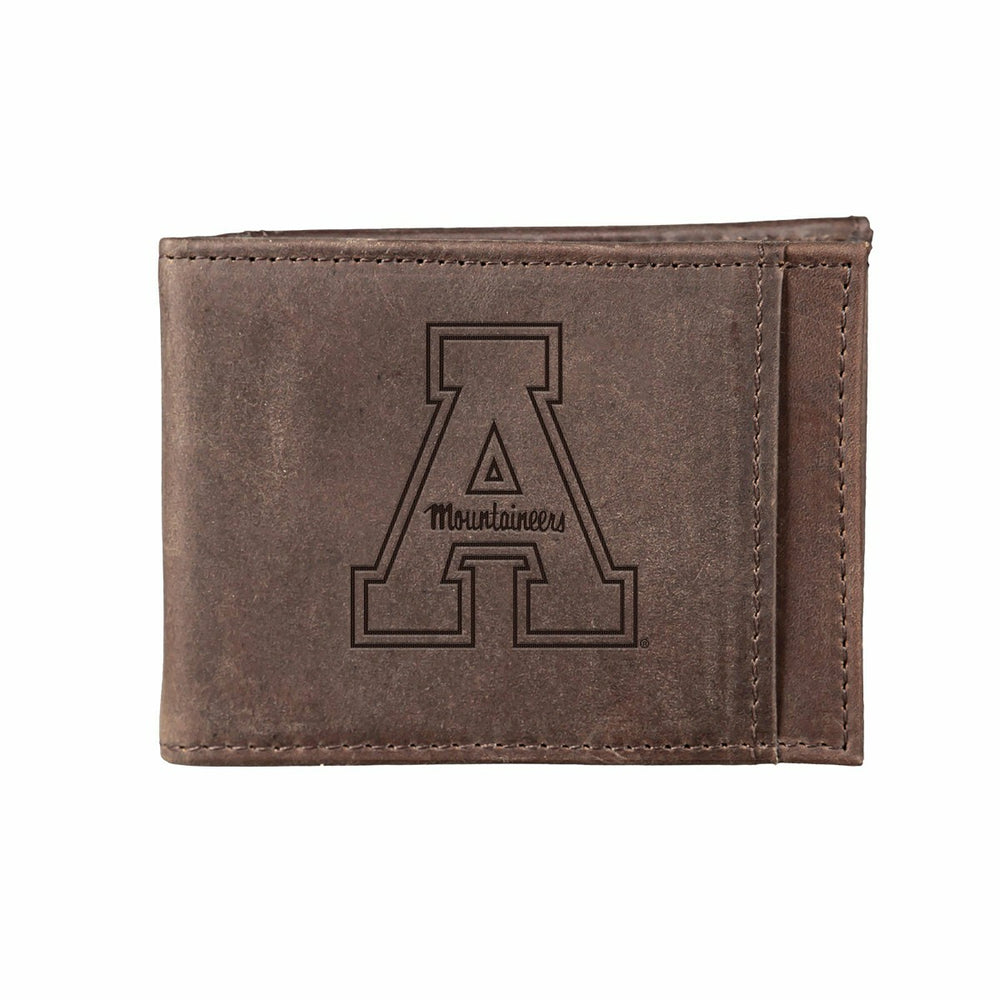 Front Pocket Wallet w/ RFID Blocking, Appalachian State, Brown